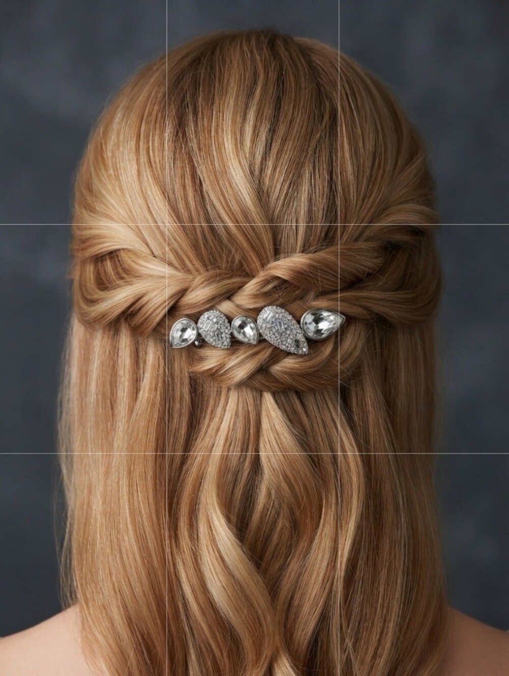 SWAROVSKI Silver Crystal Teardrop Barrette Sparkling Hair Clip